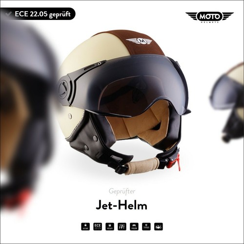 DEMI-JET CASCO SCOOTER PILOT PELLE INTEGRALE MOTO Helmet H44 Vint. C XS S M  L XL | eBay