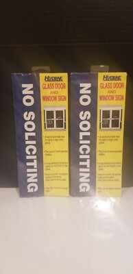 Headline No Soliciting Sign, 2'' x 8'', Black & White 2-Pk