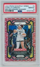 Kamilla Cardoso RC /100 Red Millionaire PSA 10 2024 Panini Prizm Monopoly WNBA 2