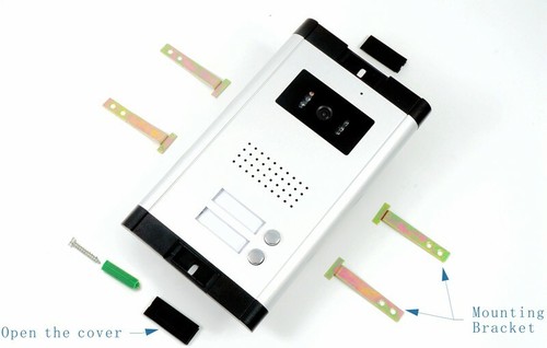 VIDEO DOORPHONE INTERCOM DOORBELL FOR 2-APARTMENT 2 MONITORS+DOOR MAGNETIC LOCK - Picture 19 of 23