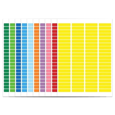 Rainbow Sticky Label 10 Colours Color Coding Labels Rectangular Colored Stickers