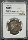 1948 Franklin Silver Half Dollar 50c NGC MS 64 Full Bell Lines, Beautiful Toning