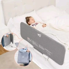 41" Toddler Sleep Fall Preventing Safety Guard Bed Side Rail Folding White +Bag