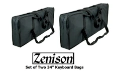 Set of Two Zenison 34" Keyboard Deluxe Padded Gig Bags Storage Carryings Straps