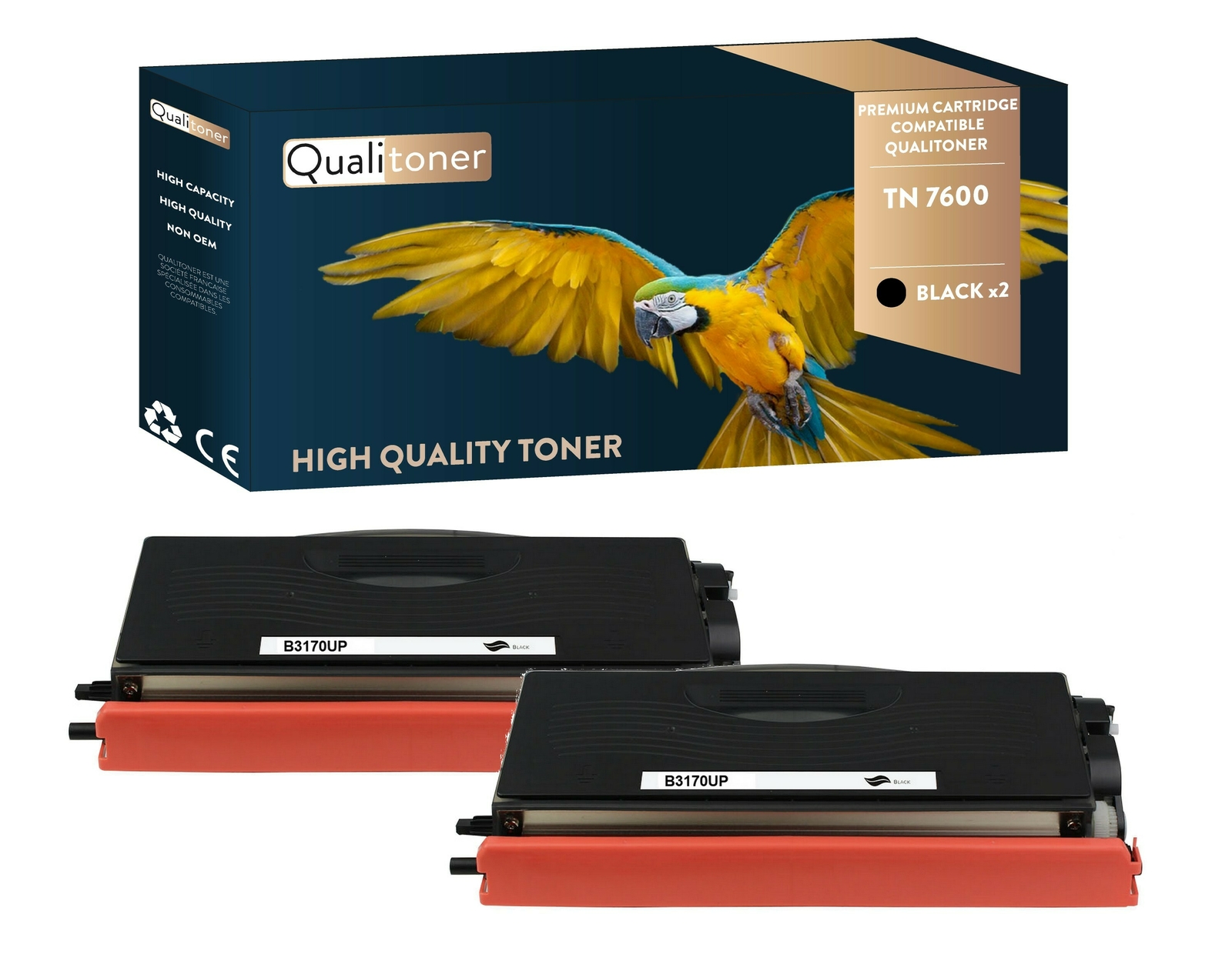 Toner TN 7600 noir lot de 2 pour remplacer vos consommables d'imprimerie laser