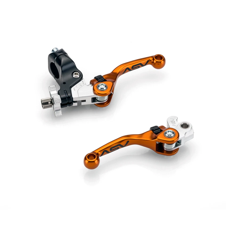 Palanca de freno y embrague Honda XR250R ASV Inventions F4 1982-2003 paquete de par naranja Foto 2 de 4