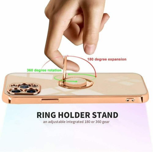 Electroplating Magnetic Ring Holder Case for iPhone 15 14 13 12 11 X 8 7 - Picture 4 of 12