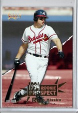 1994 Score Select #197 Ryan Klesko Card Braves Rookie RC Baseball Card 0601M