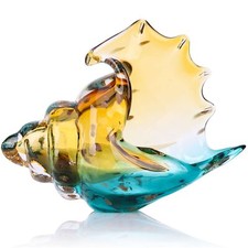 Hand Blown Glass Conch Seashell Figurine Home Decor Art Glass Sculpture of Conch