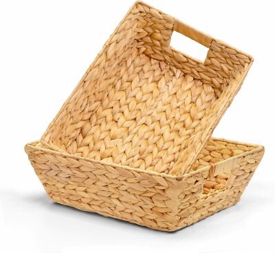 2-piece snack basket set, office-use wicker snack basket storage box,