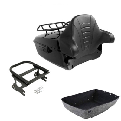 King Pack Trunk Luggage Pad Mount Rack Fit For Harley Tour Pak Road Glide 97-08