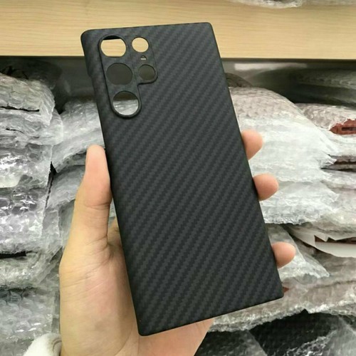 For Samsung Galaxy S22 Ultra Luxury Real Carbon Fiber Hard Cover Phone Case Red