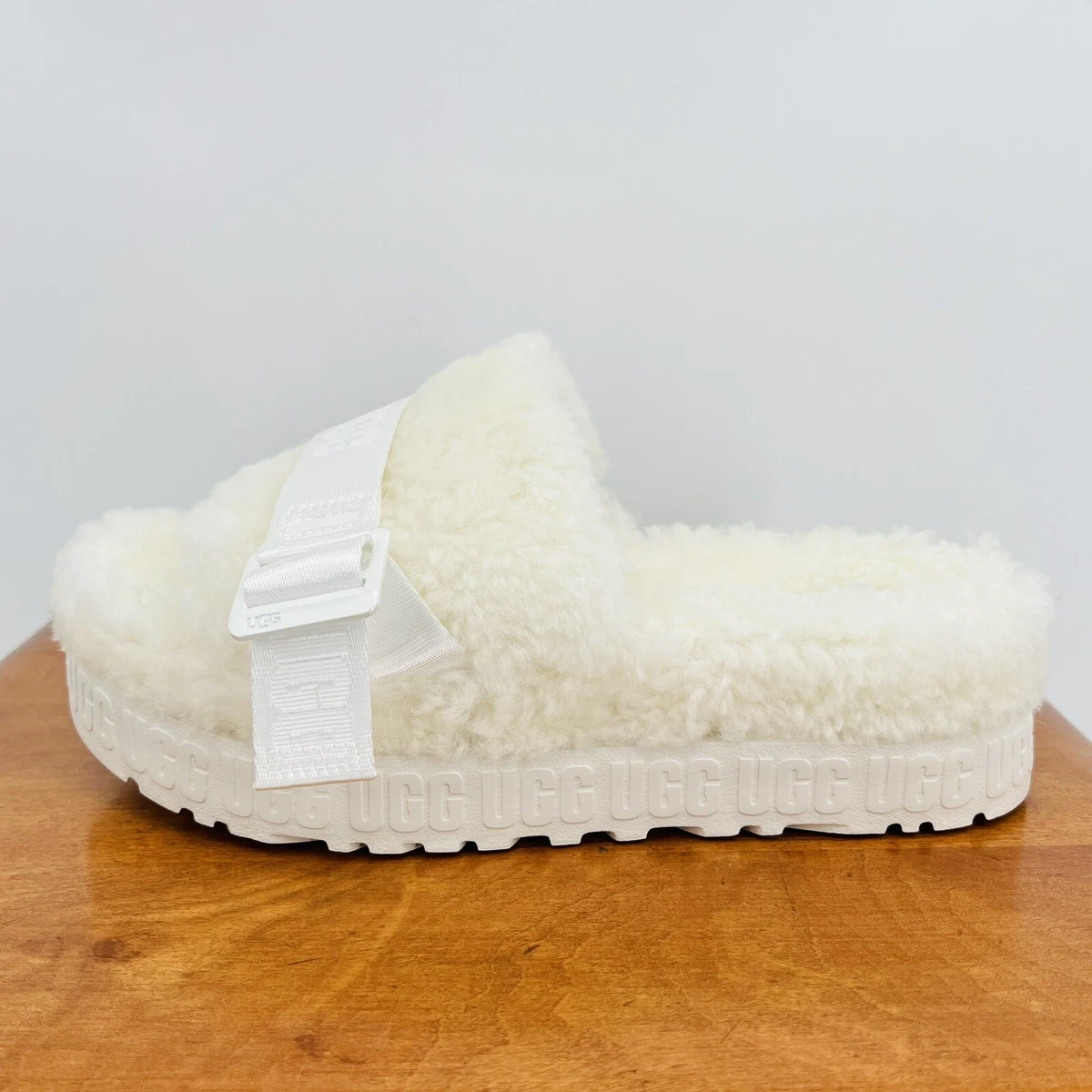 Cream ugg slides clearance