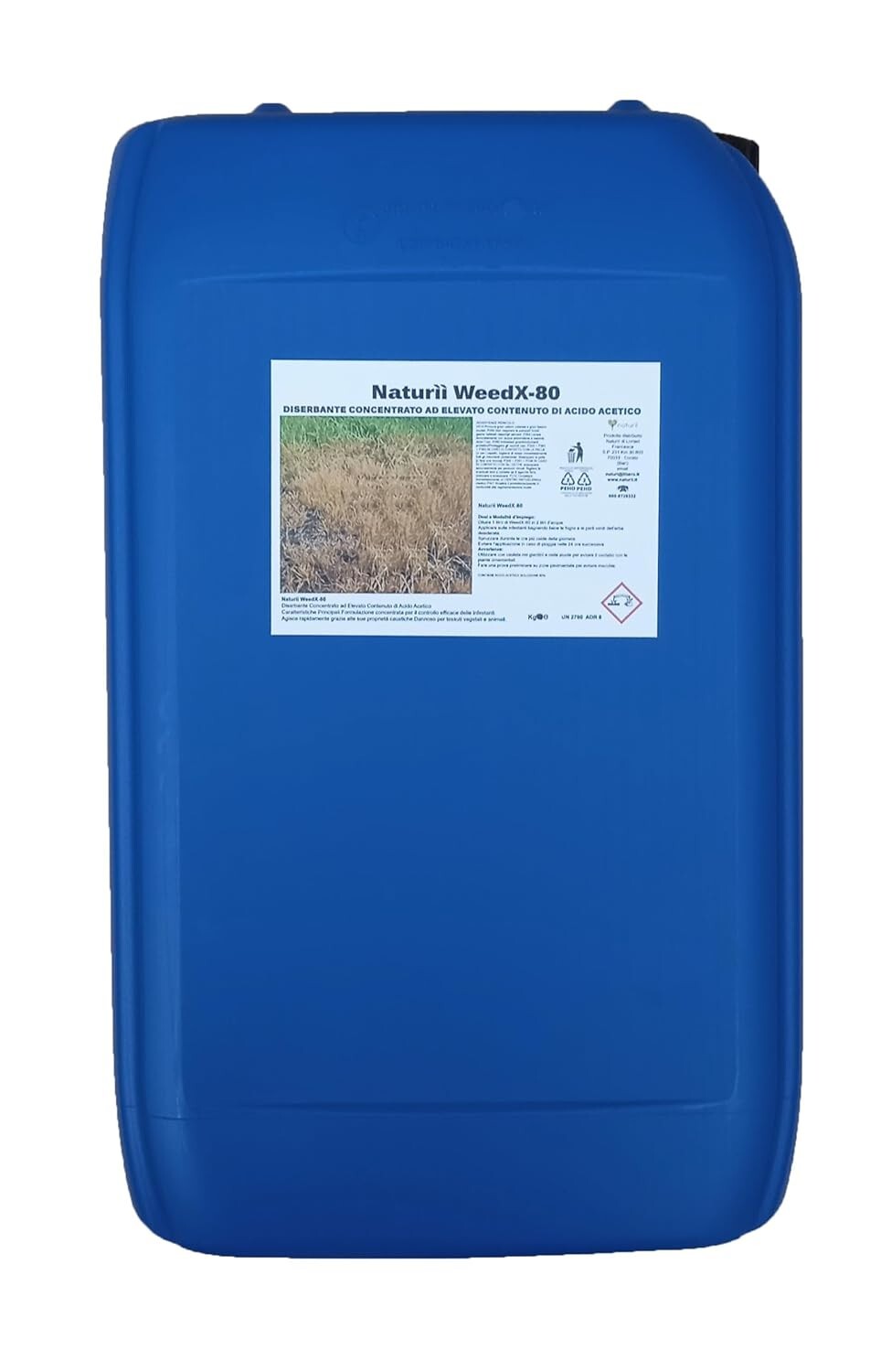 Naturìì Weedx-80 kg 25 Erbicida Totale Elevato Concentrato Attivo Acido Acetico