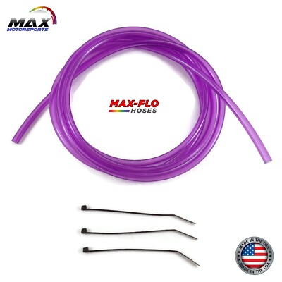 6  x 1/8  (3.2mm) ID x 1/4  OD CLR PURPLE FUEL LINE TUBE SMALL CARB VENT HOSE