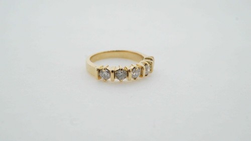 14k Yellow Gold 0.85 TCW Diamond Wedding Band Ring Size 6.50 Vintage Estate Sale - Picture 2 of 8