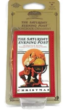 Saturday Evening Post 1926 Cover Norman Rockwell Santa@ Globe Music Box Ornament