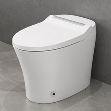Dual Flush Smart Toilet w/Heated Seat,Foot Sensor,White Night Light,Knob Control