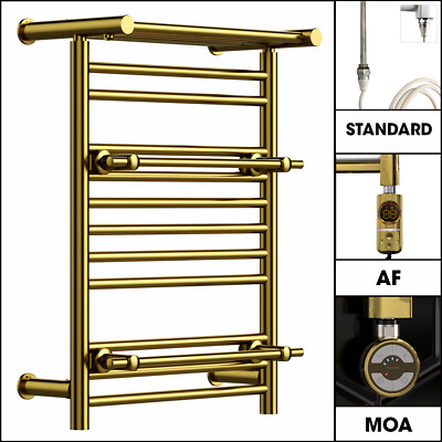 490 mm breit Gold Elektrisch Fertighandtuch Heizkörper Top Regal Kostenloser Handtuchhalter