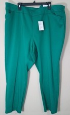 Croft & Barrow Pants Women 24W Short Green Straight Fit Mid Rise NEW