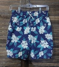 Oshkosh Swim Trunks Boys 12 Sharks Aloha Ferns Board Shorts Waterpark Fun Summer