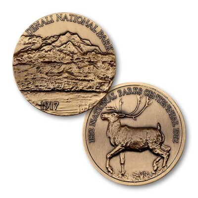DENALI NATIONAL PARK BRONZE  MEDALLION CHALLENGE COIN