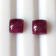 5X5 MM Square Shape Ruby Cabochon Natural Unheated Calibrated Gemstone 2 Pieces
