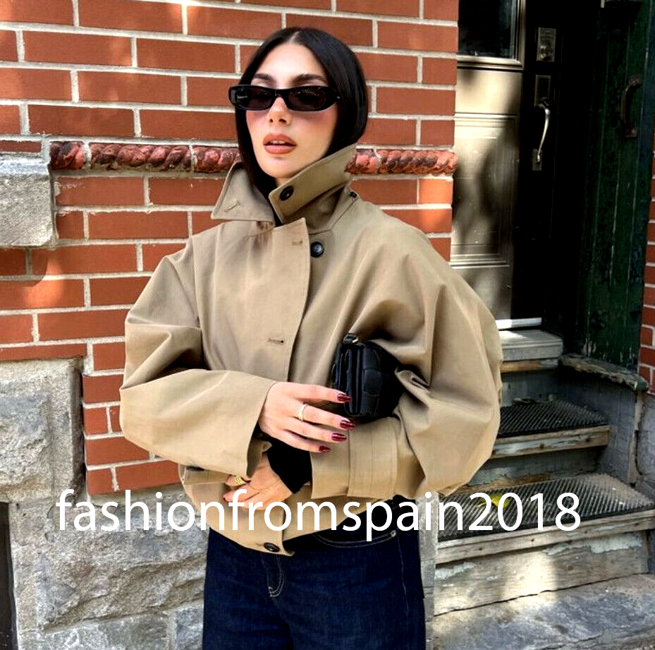 ZARA NEW WOMAN ZW COLLECTION SHORT HOODED TRENCH COAT CAMEL ZARA NEW WOMAN ZW COLLECTION SHORT HOODED TRENCH COAT CAMEL