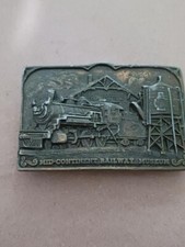 Steam Train Mid Continent Railway Museum Railroad Vintage Belt Buckle