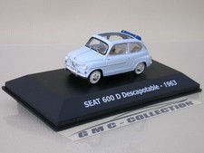 SEAT 600 D DESCAPOTABLE 1963 AZZURRO LiGHT BLUE EDiCOLA 1/43 (NO BRUMM NOREV)