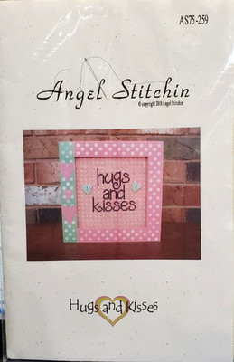 Angel Stitchin HUGS and KISSES Cross Stitch Kit with Linen