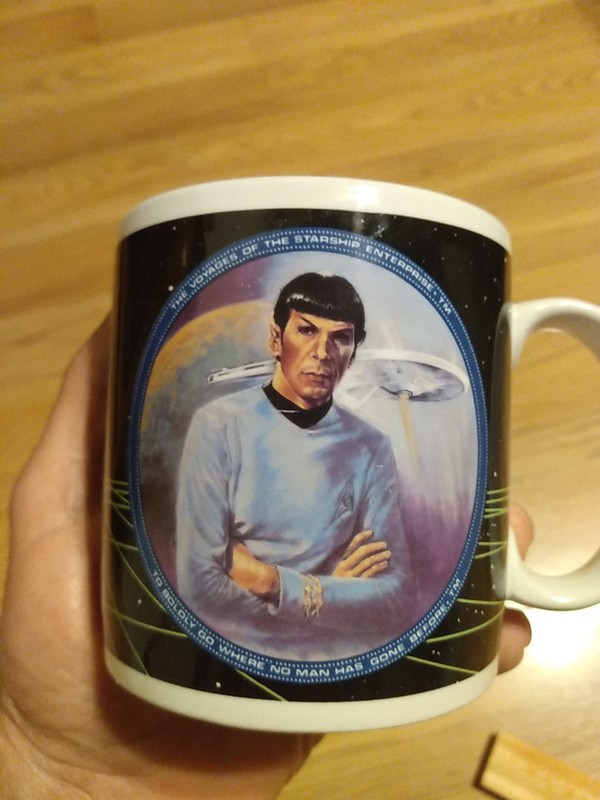 1991 Star Trek Mr. Spock 10oz Coffee Mug - Susie Morton - P7516 - Korea - Vtg
