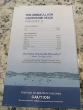 New! Hot Spring Spa Tub Mineral Ion Cartridge Stick fit Hot Tubs Fresh Spa Water