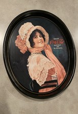 Vintage Coca-Cola Coke 1972 Memorabilia Metal Oval Serving Tray 1914 Betty Girl 