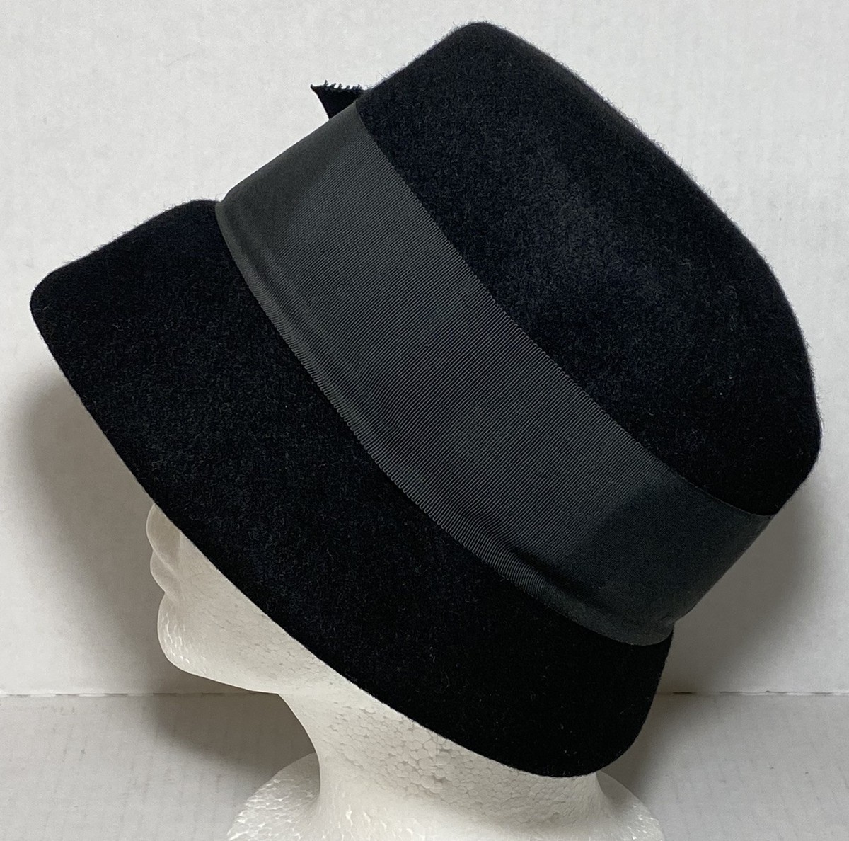 Ritz Henry Pollak‎ Bucket Hat Women  Wool Black Ribbon 40s-50s Vintage Vintage Women main image 4