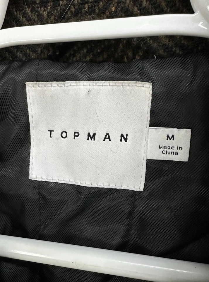 Topman Chaqueta Bomber Borde Crudo Mezcla Lana en Marrón Espiga / Hombre Mediana Foto 3 de 4