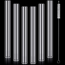 Foldtier 6 Pcs Borosilicate Glass Tube 12Mm OD 2Mm Thick Glass Blowing Tubes wit