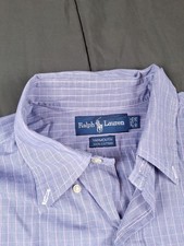 Polo Ralph Lauren 16 -35 Blue Yarmouth Oxford Button Down Preppy Office Church