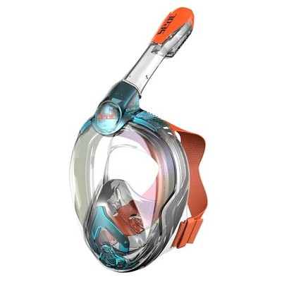 SEAC Magica Full Face Snorkel Mask Youth Aquamarine Orange Seac Mixed Materials
