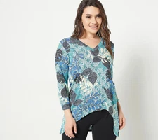 #2038 Attitudes by Renee Regular Global Illusions Casknit Tunic Size XS