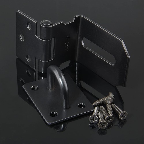 Piutouyar 2Pcs Door Hasp Latch Lock 90 Degree 90 Degree,3inch, Black  - Picture 4 of 7