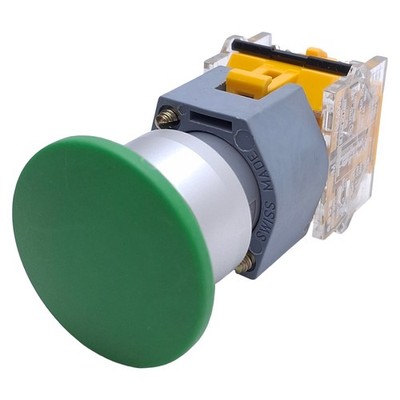 EAO 704.070.5 Green Momentary Mushroom Head Push Button 1NO+1NC, ø22mm, 500VAC