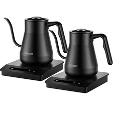 2pcs TENKER Electric Gooseneck Kettle Pour Over Coffe Tea Kettle 1200W Warm Keep