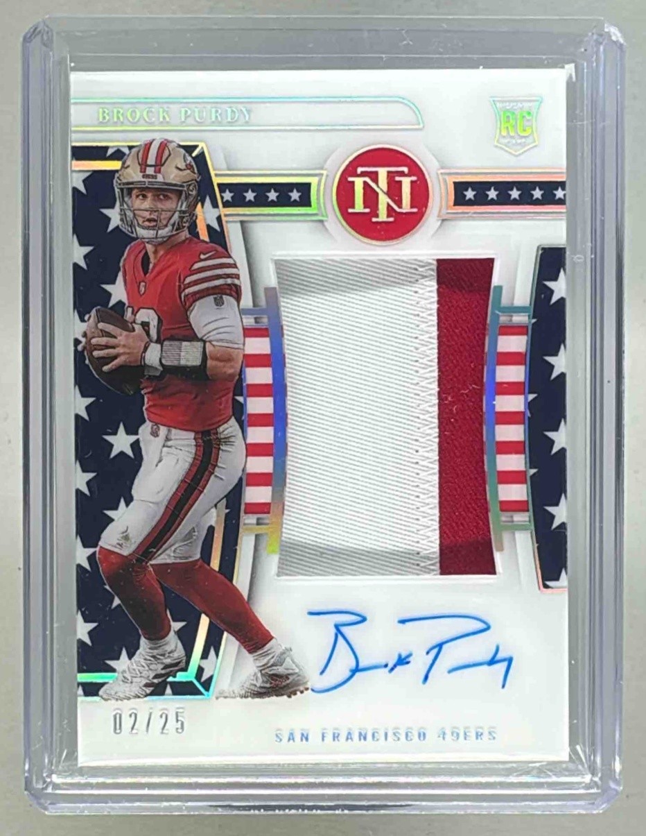 Brock Purdy 2022 National Treasures #200 Stars Stripes RPA RC Patch Auto /25
