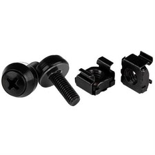 Image of StarTech M5 x 12mm - Screws and Cage Nuts - 100 Pack Black