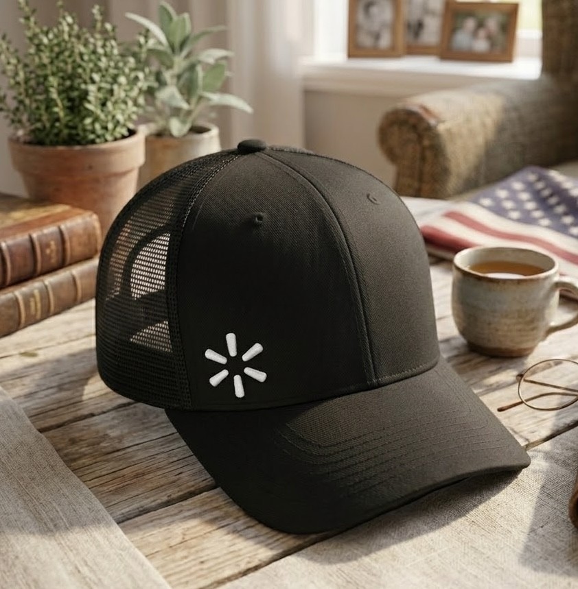 Walmart Embroidered Black Trucker Hat Mesh Back Cap