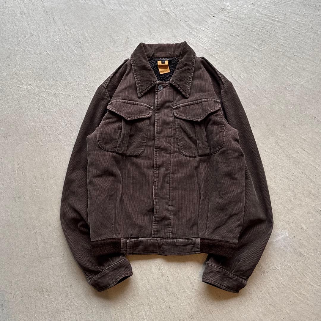 A.P.C., A.P.C. 90s Brown Corduroy Jacket S Made in France Vintage Men's Outerwear