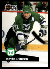 1991-92 Pro Set French Kevin Dineen #89 Hartford Whalers NHL Hockey Base Set 