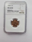 1944 S MS66 RD LINCOLN WHEAT PENNY/CENT GRADED NGC 1C S MINT COPPER COIN