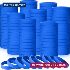 Liliful 50 Pcs Plain Silicone Rubber Bracelets Elastic Rubber Wristbands Blank C